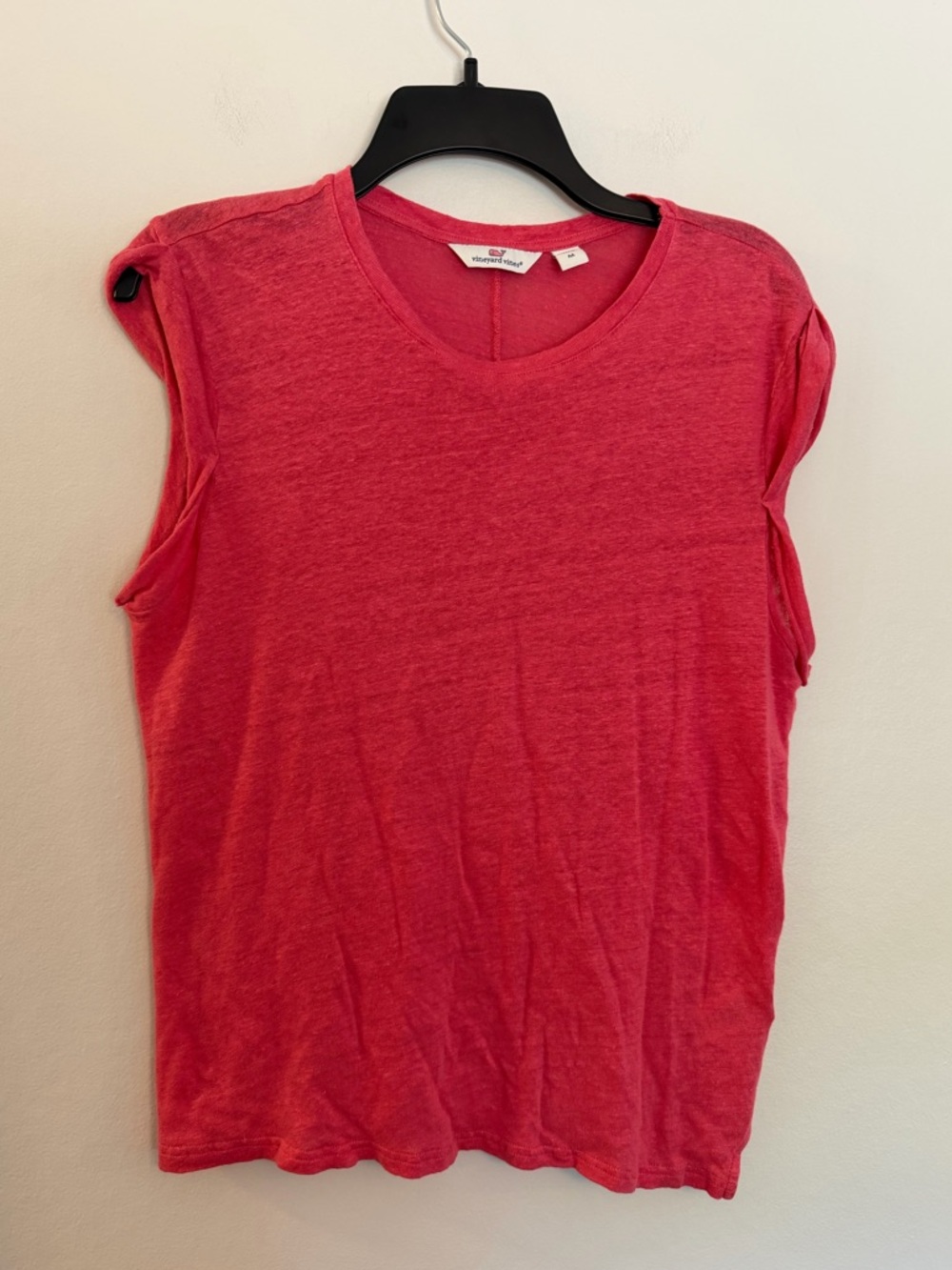 Vineyard Vines 100% Linen Pink Cap Sleeve Top Medium